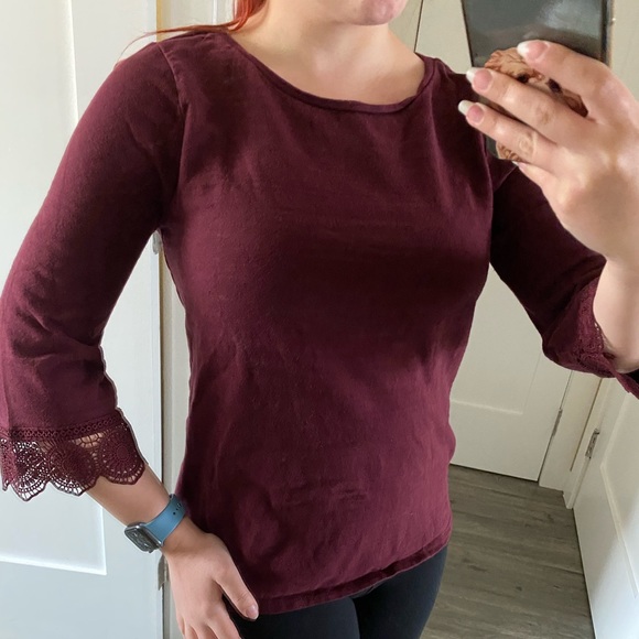 LOFT Tops - *HP!* LOFT cotton lace trim top